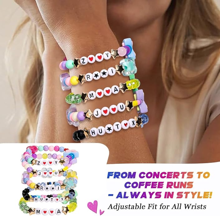 AICase for Korea-Pop Merch Toys Gifts Doll Cosplay Outfit Costume 5 Pcs Stackable Stretch Friendship Beaded K_Pop Bracelets Merchandise Jewelry Gifts for Fans Women Christmas Stocking