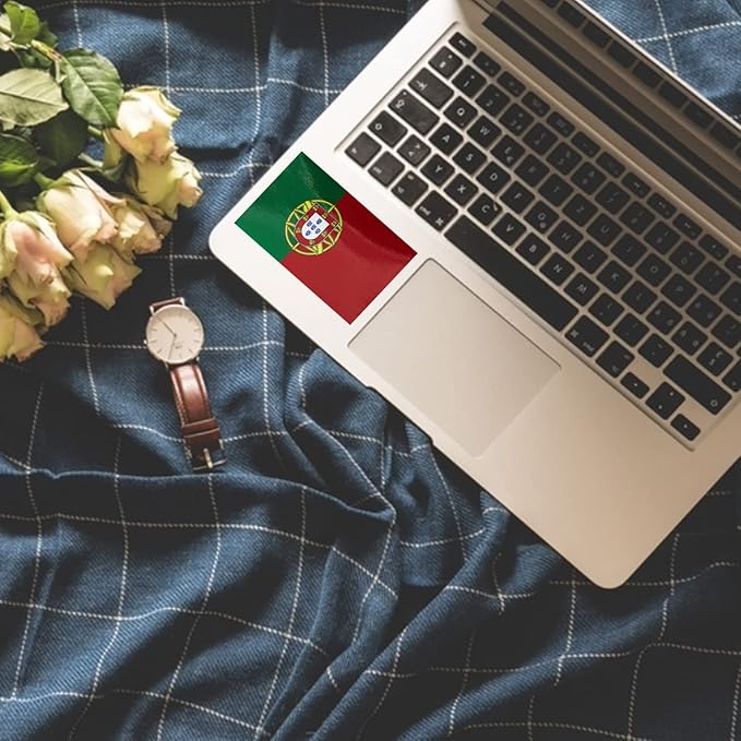 CANTENDO 5Pcs Portugal Flag Decal Sticker - Portuguese Flags Reflective Vinyl Car Stickers - for Car Window Bumper Waterproof Sticker (2.5 x 4.5 Inch)
