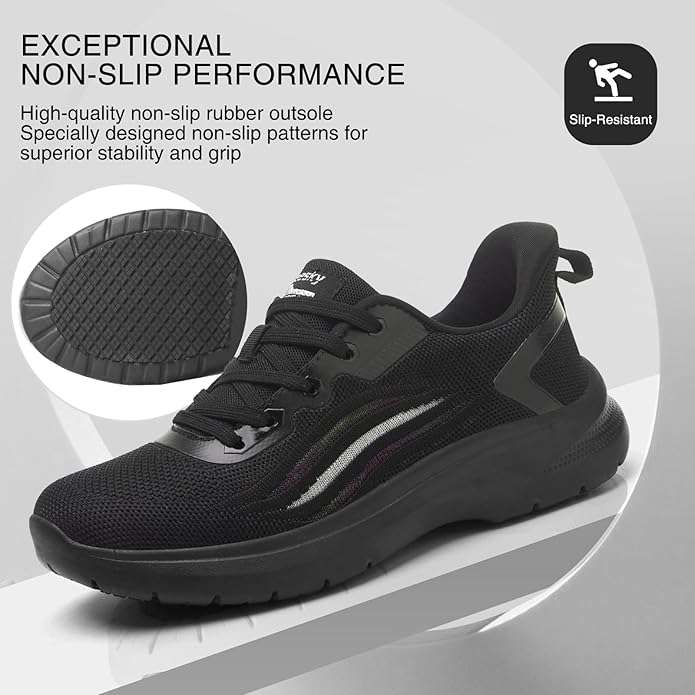 Treesky Non Slip Work Shoes for Women in Food Service - Slip Resistant, Comfortable & Lightweight Sneakers, Suitable for Restaurant, Kitchen & Nursing Crews
