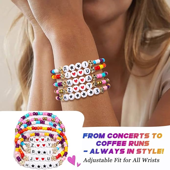 AICase for Korea-Pop Merch Gifts Toys Cosplay Birthday Decorations Bracelets Outfit Costume 6 Pcs Stackable Stretch Beaded Bracelets Merchandise Jewelry Gifts for Fans Women Christmas Stocking
