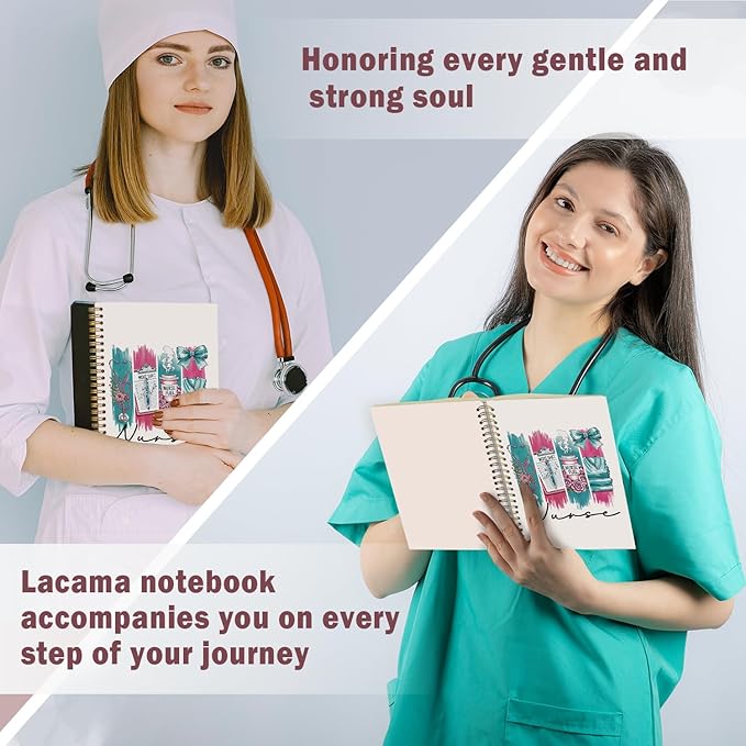 Lacama Nurse Gifts for Women, Nurse Notebook Journal, Nursing Student Graduation Gifts, Nurse Appreciation Gifts, Nurses Week Gifts, Stethoscope Bow Spiral Notebook, Office School Supplies