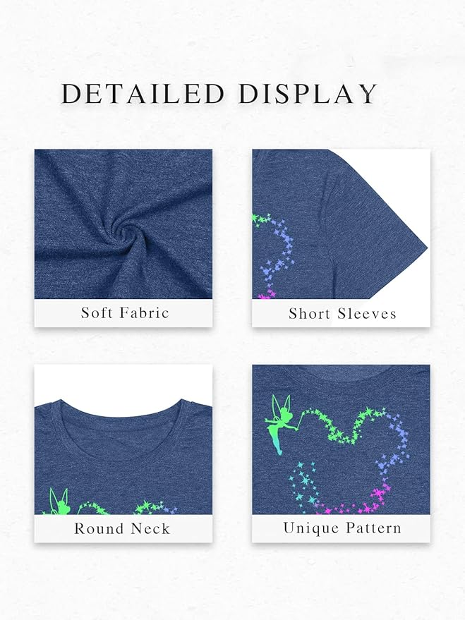 Magical Shirt for Women Magic Kingdom Tshirt Graphic Tee Family Vacation Short Sleeve Tops Summer Casual Tops