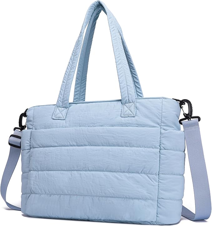 AOCINA Puffer Tote Bag for Women Quilted Work Bag Nurse Bags Women's Shoulder Handbags for Travel Gym Gifts Laptop Purse