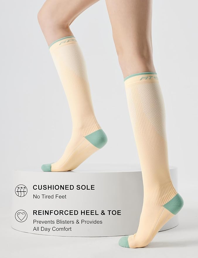 FITRELL 3 Pairs Compression Socks for Women and Men 20-30mmHg-Circulation Support Socks