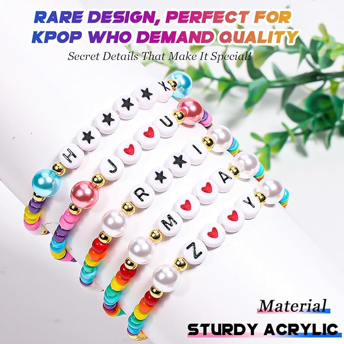 AICase for Korea-Pop Merch Toys Gifts Doll Cosplay Outfit Costume 5 Pcs Stackable Stretch Friendship Beaded K_Pop Bracelets Merchandise Jewelry Gifts for Fans Women Christmas Stocking