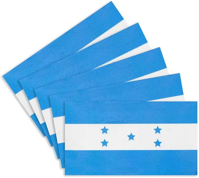 CANTENDO 5Pcs Honduras Flag Decal Sticker - Hondurans Flags Reflective Vinyl Car Stickers - for Car Window Bumper Waterproof Sticker (2.5 x 4.5 Inch)