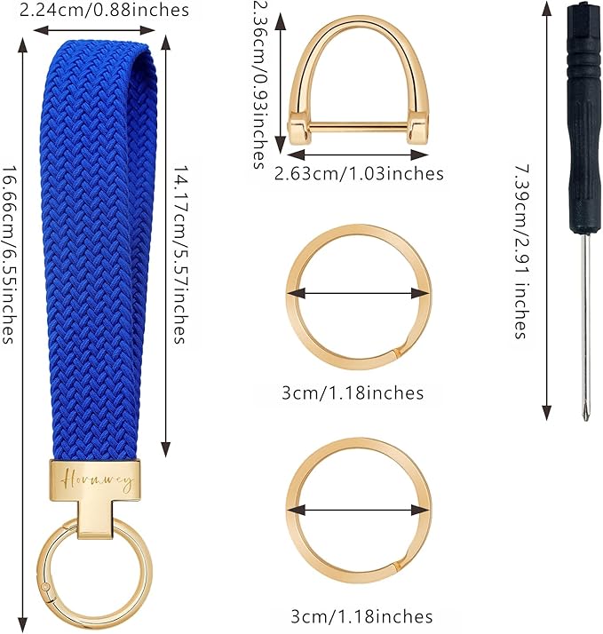 Hovmwey Elastic Wristlet Keychain for Women Men, Cute Car Key Chain, Braided Wrist Strap Lanyard for Keys ID Badges