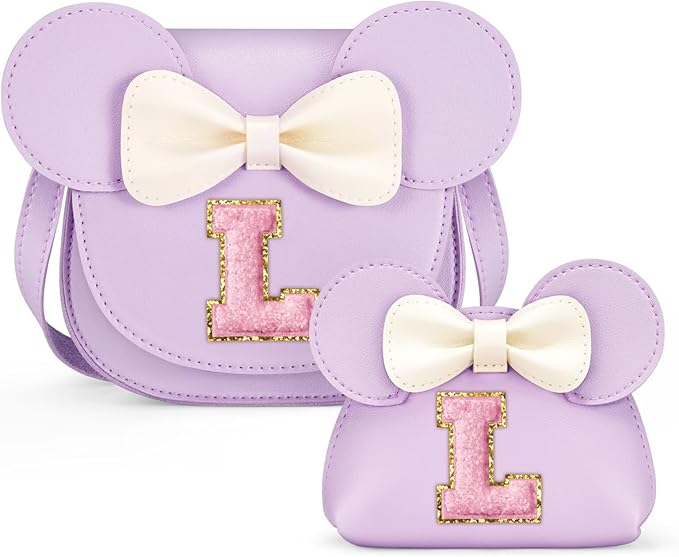 QLOVEA Birthday Gifts for 3 4 5 6 7 8 Year Old Girl - Toddler Purse Gifts for Girls, Little Girl Purse Kids Wallet Crossbody Bag (L, Purple)