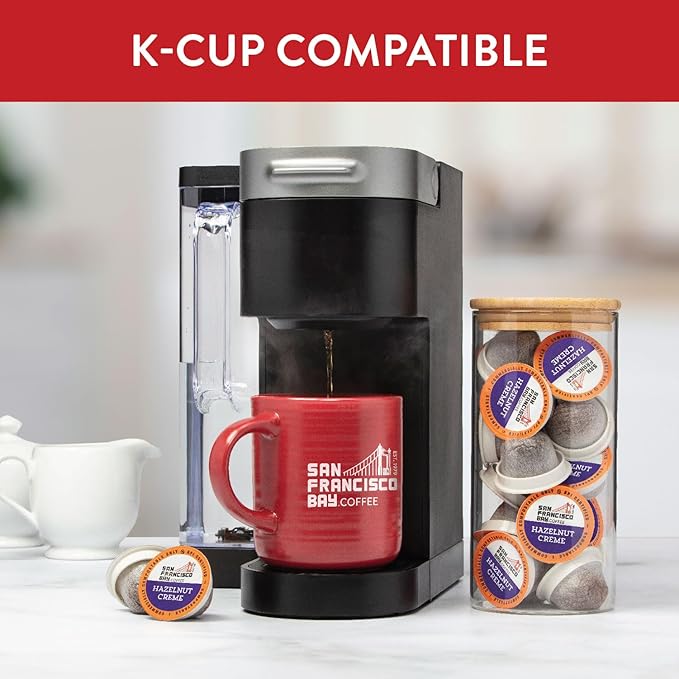 San Francisco Bay Compostable Coffee Pods - Hazelnut Crème (80 Ct) K Cup Compatible including Keurig 2.0, Flavored, Medium Roast