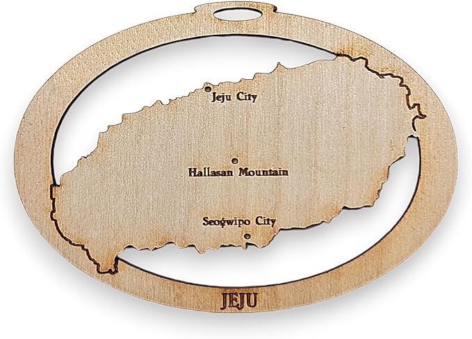 Jeju Island Ornament, South Korea Keepsake, Christmas Tree Decoration, Gifts for Travelers Couples