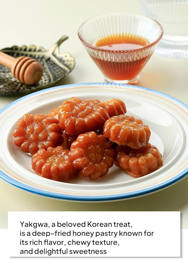 Korean Food Hongsamjin Korean honey cookies Yakgwa(10ea) Premium Korean Traditional Snack, Flower Cookies, Made with 6-Year-Old Red Ginseng, Crispy & Chewy Texture, Individually Wrapped, Healthy Sweet Treat, 홍삼 약과