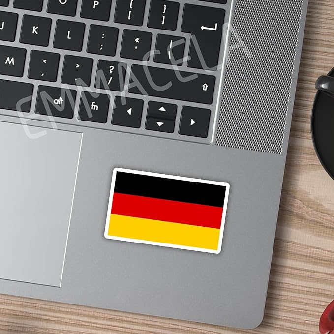 (3PCS) Germany Flag stickers, Countries Flag Stickers - Waterproof Vinyl Decals For Laptops, Tumblers, Water Bottles, Books, Scrapbooks, Size 3 x 1.8