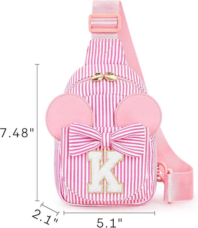 mibasies Initial Sling Bag for Girls, 4 Year Old Girl Birthday Gifts, Letter K