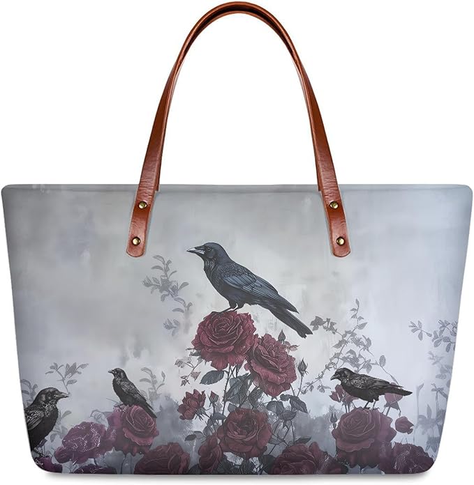 Womens Zip Up Tote Handbag Daisy Print Large Capacity Tote Purse Handbag Big Tote Bag Purse For Work Laptop