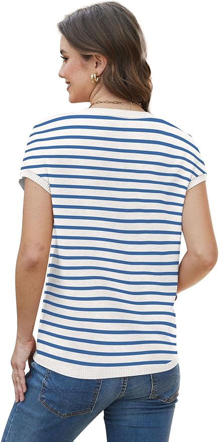 WIHOLL Short Sleeve Sweater for Women Summer Tops Crew Neck Fashion Clothing Tshirts Shirts Travel Outfits Dressy Casual