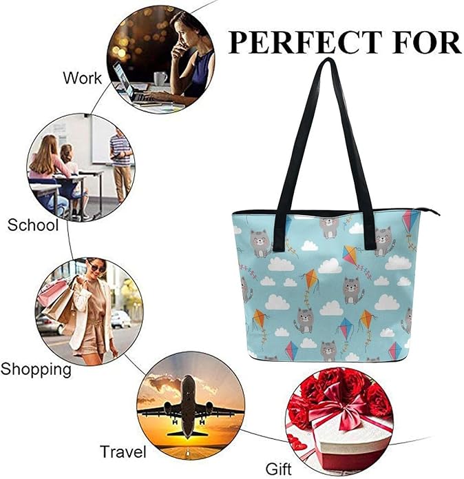 Fashion Leather Tote Bag Travel Work Daily Essentials Handbag Unisex Handbag