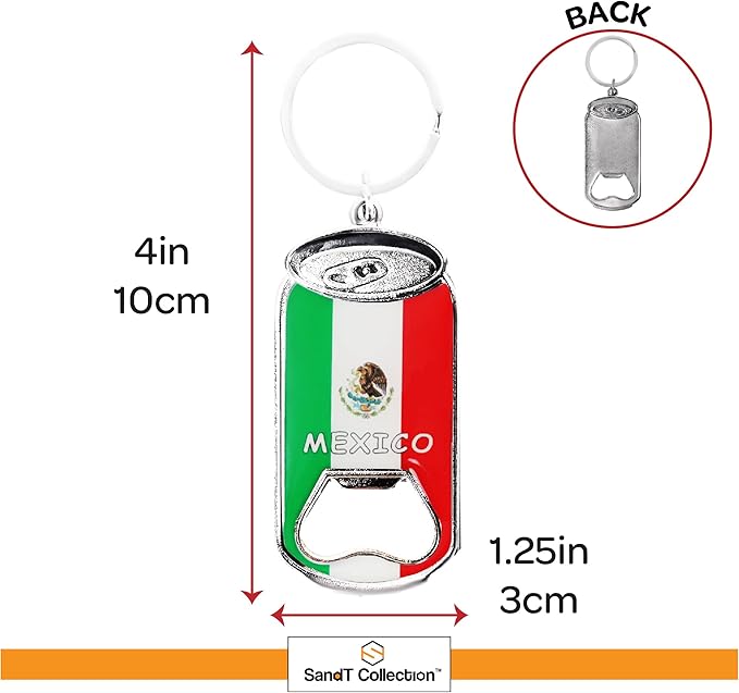 SandT Collection Mexico- Beer Bottle Opener Keychain - Set of 3 Cans