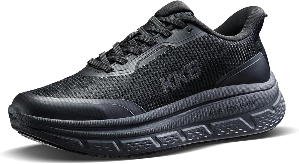 Non Slip Work Shoes Women Slip Resistant Work Shoes for Women,Slip-On Waterproof Walking Shoes for Standing All Day in Nursing Kitchen Restaurant Arch Support Lightweight Black Women 7
