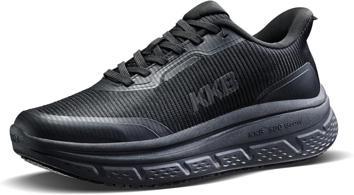 Non Slip Work Shoes Women Slip Resistant Work Shoes for Women,Slip-On Waterproof Walking Shoes for Standing All Day in Nursing Kitchen Restaurant Arch Support Lightweight Black Women 7