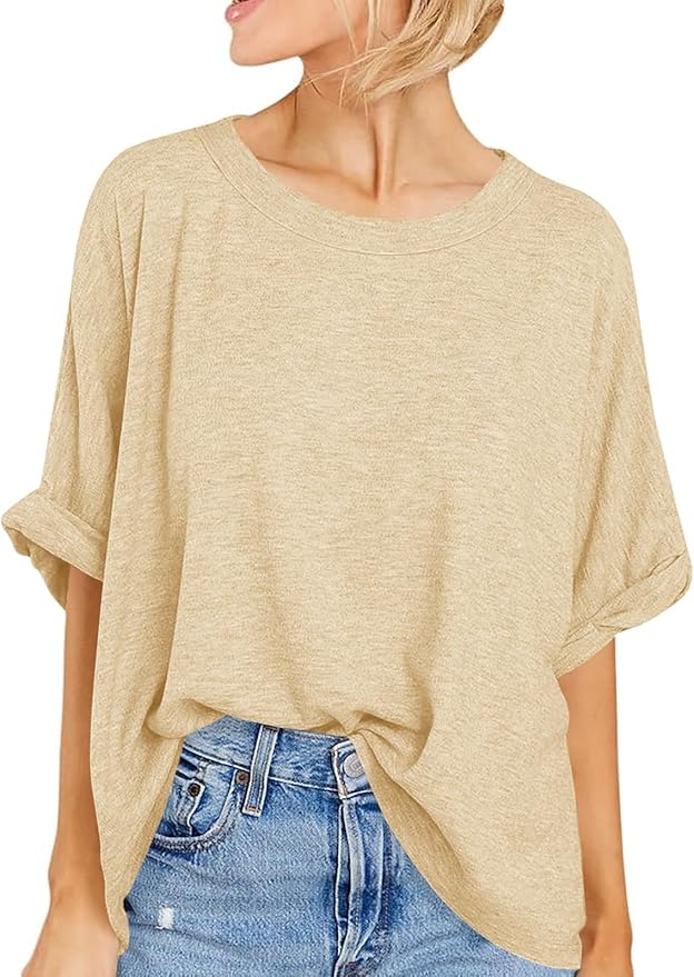 Women Oversized T-Shirt Summer Casual Short Sleeve Loose Tee Tops