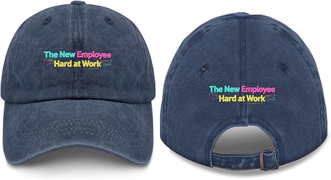 The New Employee Hard at Work Sport Hats for Men Light Weight Caps
