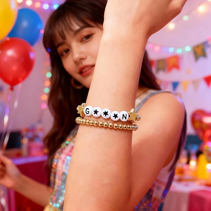 Phask for Korea-Pop Merch Bracelets Inspired Bracelets,Stackable Stretch Bracelets for Korea-Pop Stuff Fans Cosplay Outfit Gifts Accessories Jewelry Birthday Christmas