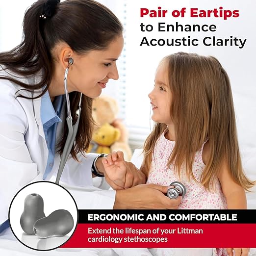 Stethoscope Replacement Part Kit for Littman Stethoscope Classic 3, Cardiology 3 & Cardiology 4 - Fits Classic III, Cardiology III & IV (Grey)