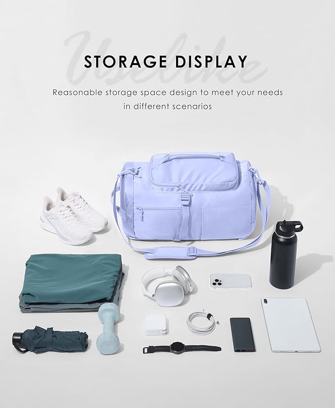 Gym Bag for Women with Shoe Compartment and Wet Pocket Convertible Gym Backpack workout Duffel Bag Multiple Pockets 30L