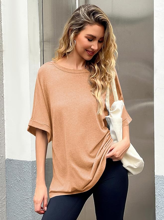 Women Oversized T-Shirt Summer Casual Short Sleeve Loose Tee Tops