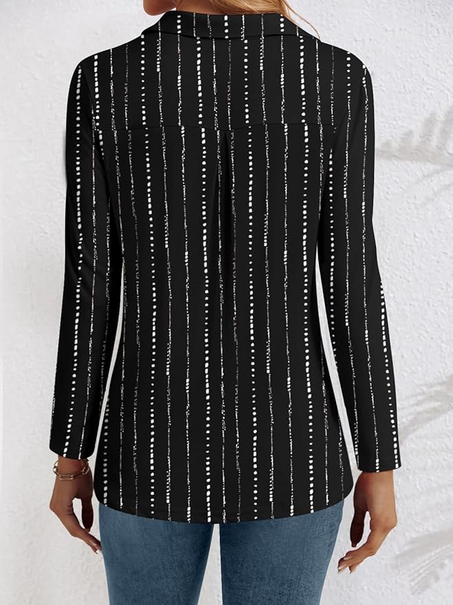 3/4 Length Sleeve Womens Tops Dressy Casual V Neck Polo Shirts Business Work Blouses 2025 Trendy Tunic Top