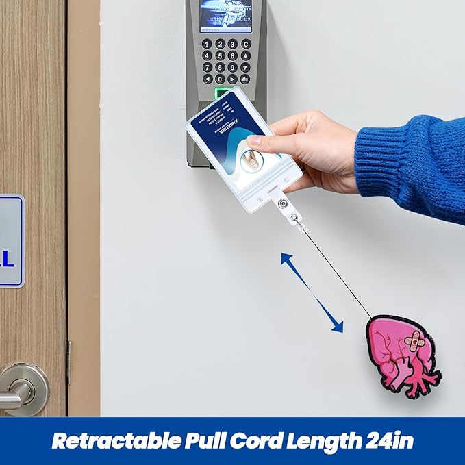 Cute Cardiac Nurse Badge Reel, Funny Heart Retractable ID Card Medical Badge Holder, Name Tag Badge Clip for RN CNA MA ICU/CCU CCM CTS Card Critical Care Nurse Nursing Cardiologist Doctor Student