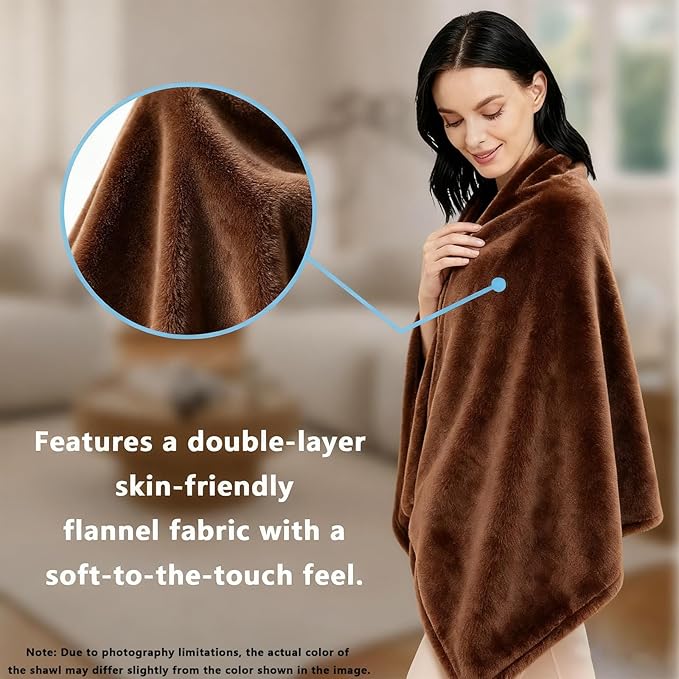Women's Double Flannel Poncho - Snuggle Cape, Soft Warm Winter Wrap | Unisex Winter Wear for Home, Office, School