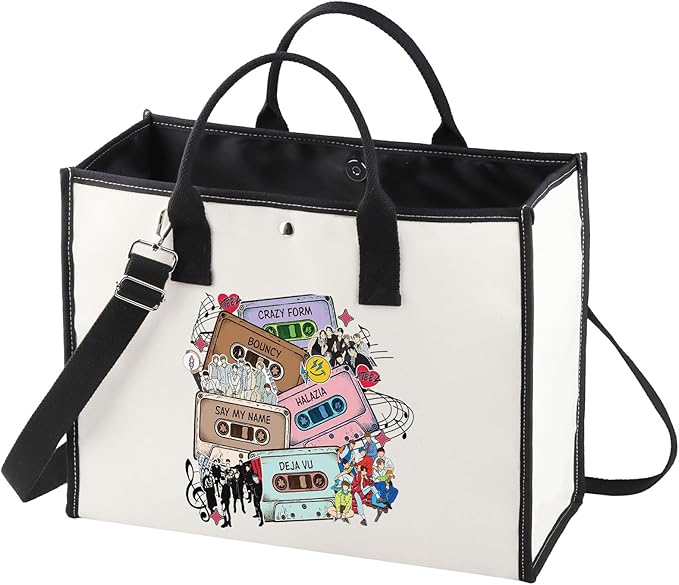 WZMPA Korean Group Fans Tote Bag Concert Fans Gift South Korea Singer Reusable Grocery Bag Concert Merchandise