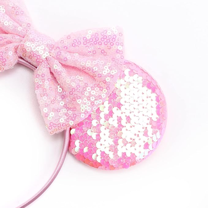 DRESHOW Mouse Ears Bow Headbands Glitter Party Decoration Cosplay Costume for Women