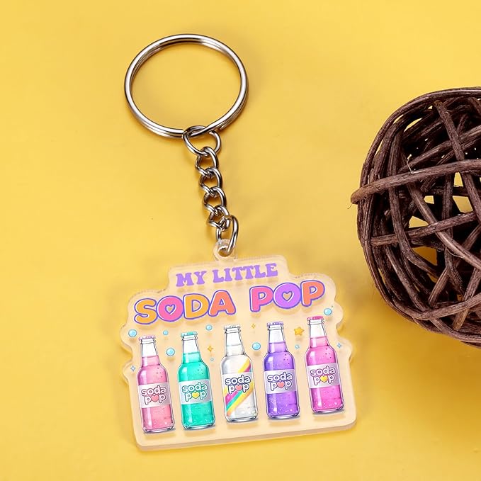 TI-EDC Kpop Keychain Gifts for Girls, Soda Pop Birthday Party Friendship BFF Gifts for Fans Kpop Merch for K-Pop Lovers, Music Gifts for Women, Korean Drama Music Keychain for Girls