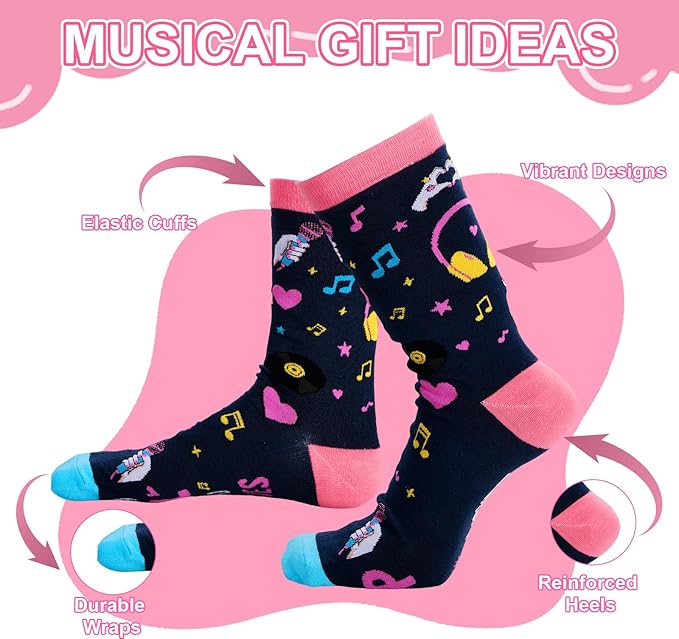 TI-EDC Kpop Socks, K-Pop Merch, Korean Drama Gifts, Christmas Stocking Stuffer, Music Gifts for Women - K Pop Singing Socks for Teen Girls Singers Kpop Fans Lovers, Valentines Day Ideas