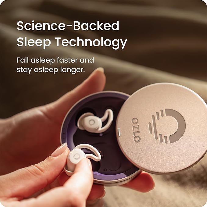 Ozlo Sleepbuds® | Comfortable Side Sleeper Headphones | Up to 10 Hours of Bluetooth LE Streaming | Science-Backed Sleep Sounds | Snore Blocking Comfortable Earbuds