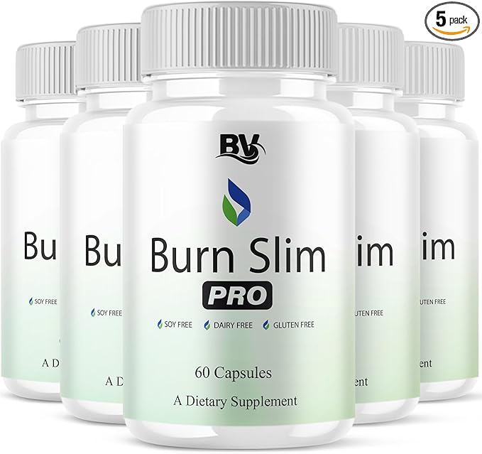 BLUE VIBE Burn Slim Pro Capsules, BurnSlim Advanced Maximum Strength Overall Health & Wellness Support Supplement, Burn Slim Premium All Natural Daily Health Support Formula (5 Pack - 300 Capsules)
