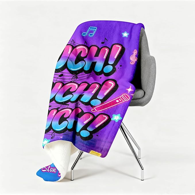 Kpop Couch! Couch! Couch! Gifts Blanket - Ultra-Soft Plush Throw Blanket for Adult, Teen Girls, Music Gifts for Women Friends K-Pop Lovers Merch Stuff, Christmas Birthday Gifts (Purple, 80''x60'')