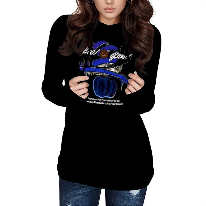 domirica Halloween Sweatshirts For Women Long Sleeve Spooky Graphic Sweatshirts Pumpkin Pullover Halloween Party Club Wear