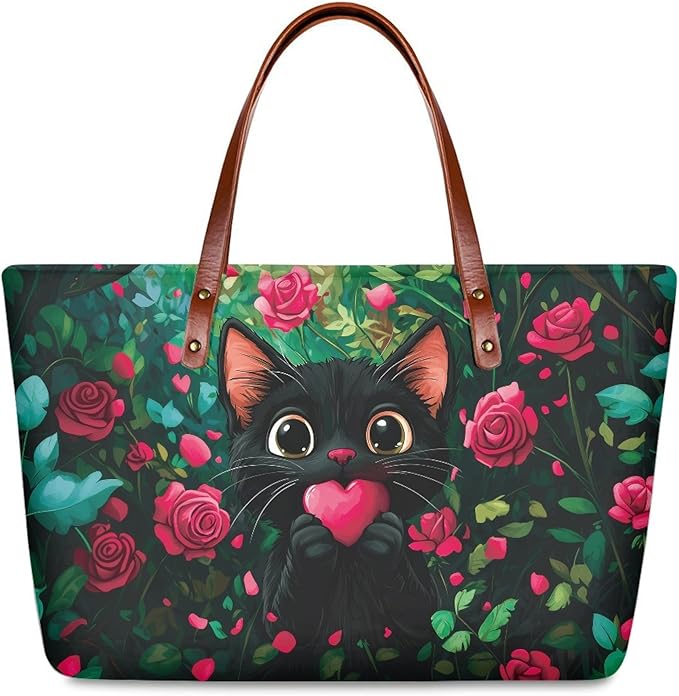 Womens Zip Up Tote Handbag Daisy Print Large Capacity Tote Purse Handbag Big Tote Bag Purse For Work Laptop