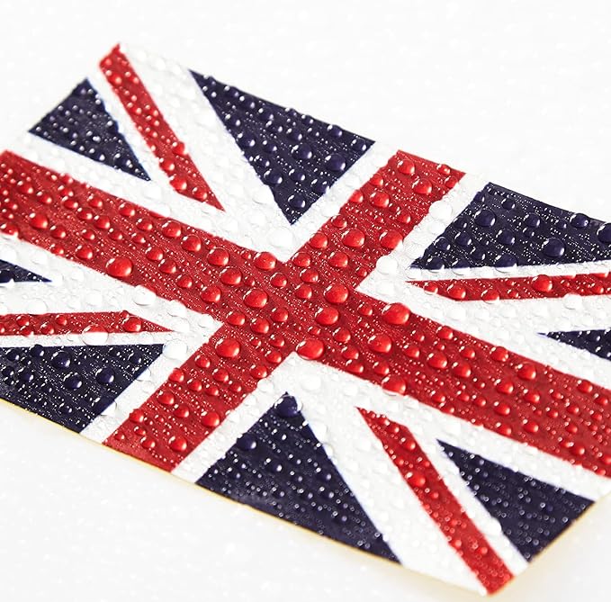 CANTENDO 5Pcs U.K Flag Decal Sticker - Britisher Flags Reflective Vinyl Car Stickers - for Car Window Bumper Waterproof Sticker (2.5 x 4.5 Inch)