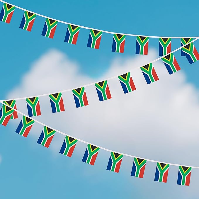 Yamiuo 100 Feet South Africa String Flag, 76 Pcs South Africa Banner Flag, Small Mini World Banner Flags for Sports Events, Bars Decorations, School Festivals, Party Decorations, Celebrations (South Africa)