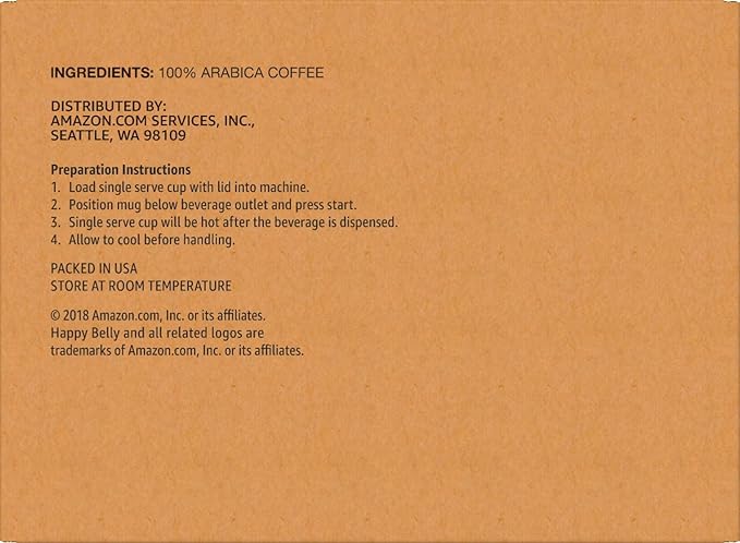 Happy Belly an Amazon Brand -Medium Roast Coffee Pods, House Blend, Compatible with Keurig 2.0 K-Cup Brewers, 100 Count