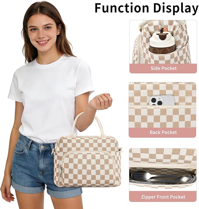 Lunch Box for Women Insulated Lunch Bag Women Adult Cute Lunch Bags Reusable Lunchbox Cooler Tote Bag for Work Picnic
