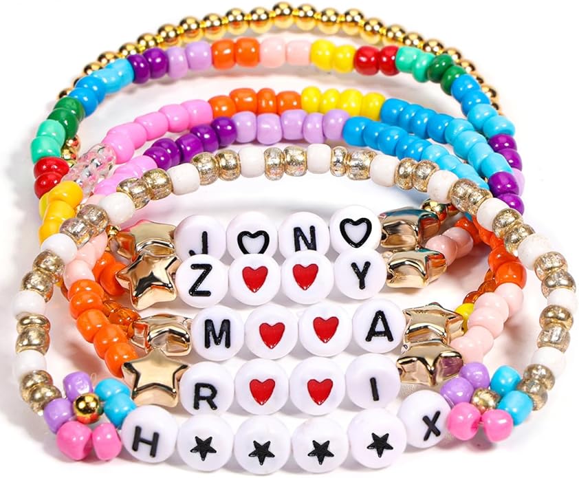 AICase for Korea-Pop Merch Gifts Toys Cosplay Birthday Decorations Bracelets Outfit Costume 6 Pcs Stackable Stretch Beaded Bracelets Merchandise Jewelry Gifts for Fans Women Christmas Stocking