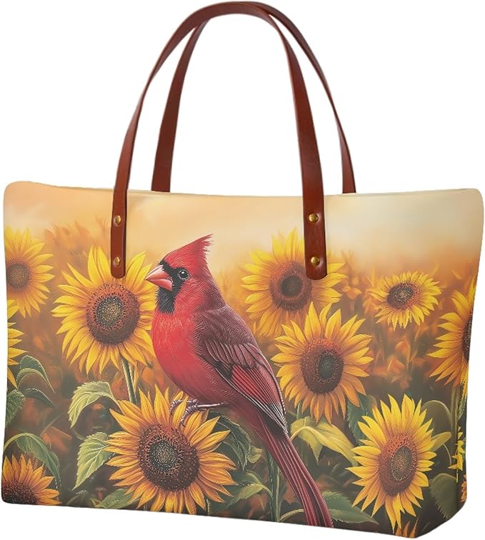 Womens Zip Up Tote Handbag Daisy Print Large Capacity Tote Purse Handbag Big Tote Bag Purse For Work Laptop