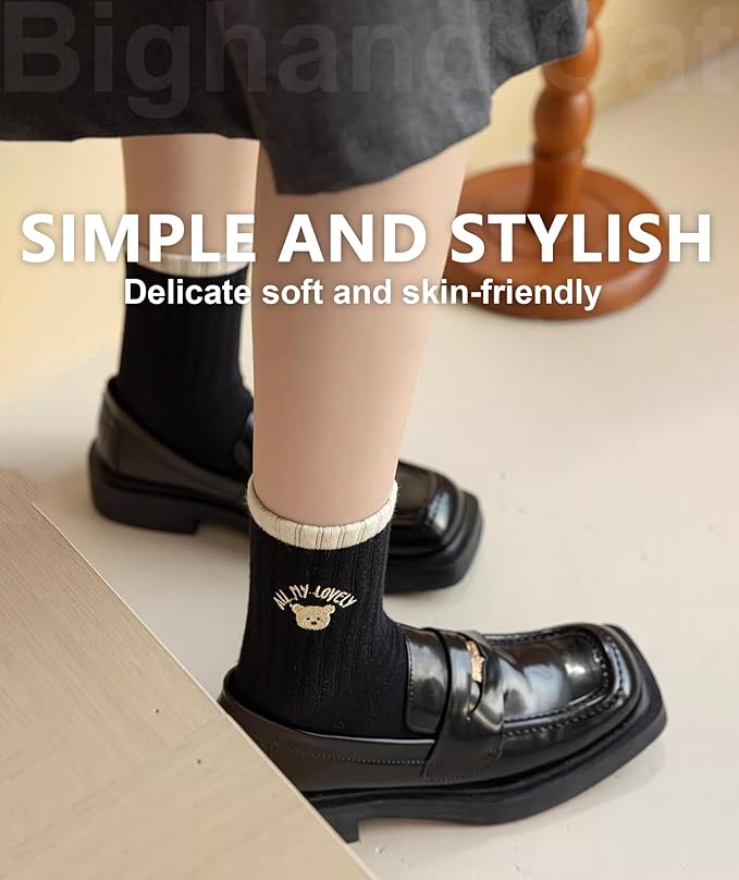 IIG 3-6 Pairs Womens Cute Animal Patterned Funny Novelty Cotton Crew Socks
