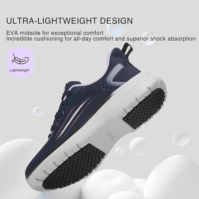 Treesky Non Slip Work Shoes for Women in Food Service - Slip Resistant, Comfortable & Lightweight Sneakers, Suitable for Restaurant, Kitchen & Nursing Crews