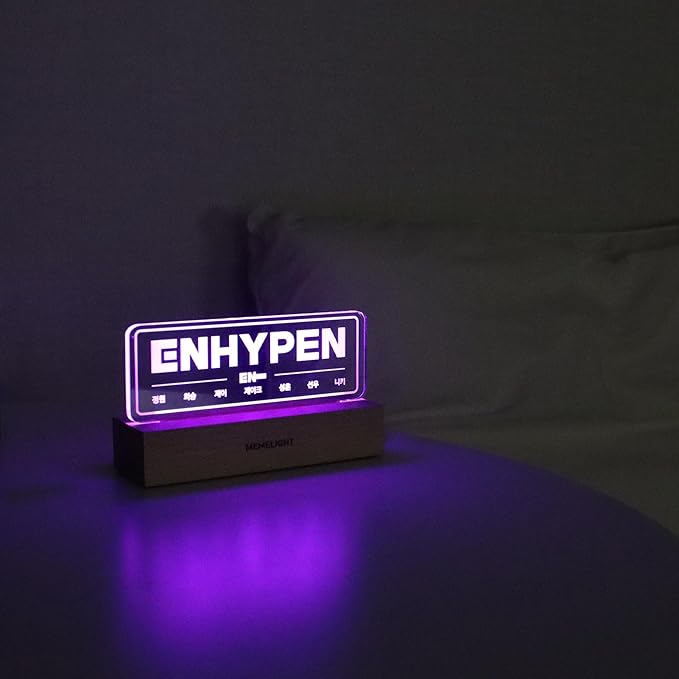 MEMELIGHT En.hypen Night Light, Kpop Merchandise, Korean Idol Lamp for Engene, 7RGB Color, Dimmer, 8.3 x 4.2 x 1.7